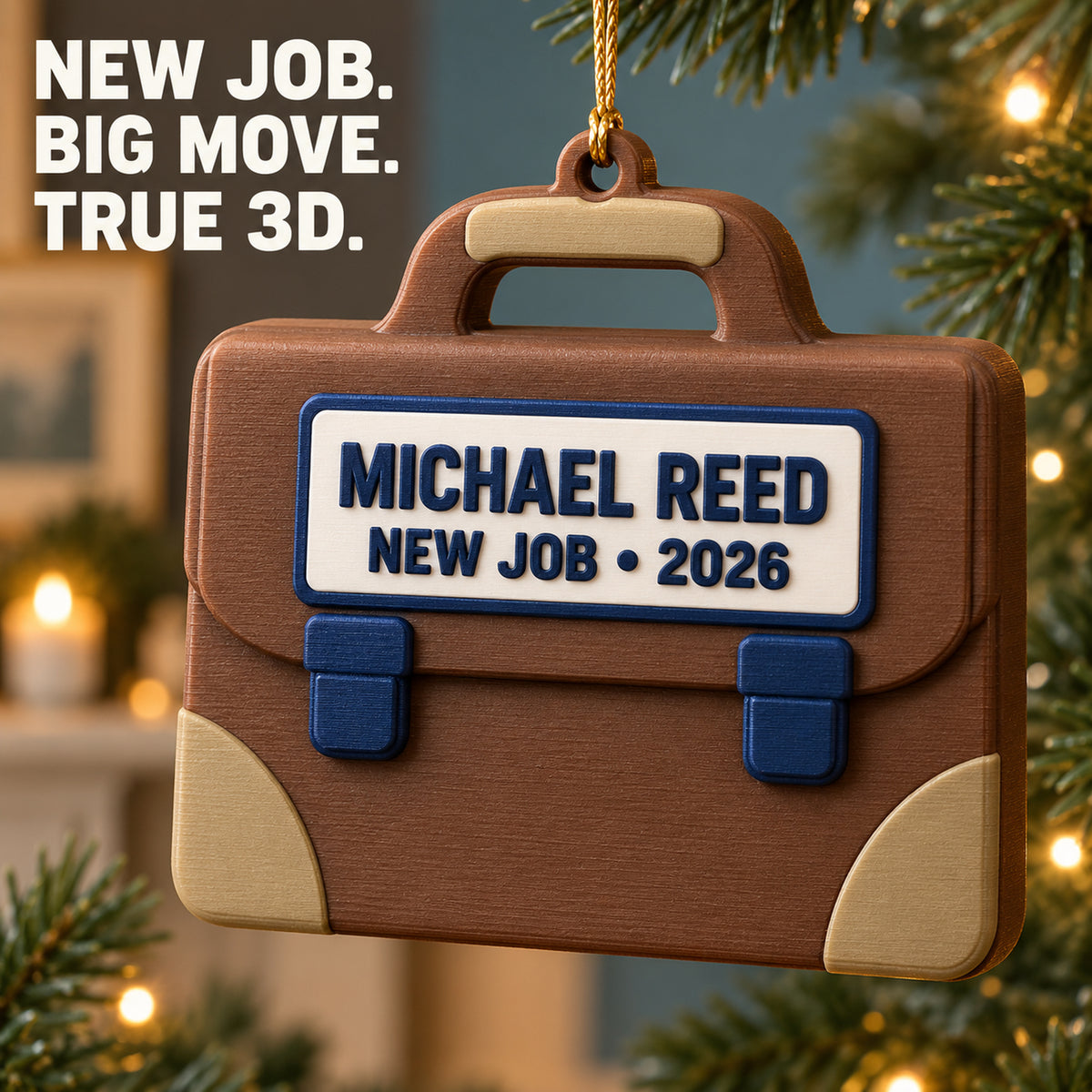 Personalized New Job Briefcase 3D Ornament - Custom Christmas Keepsake - image 1