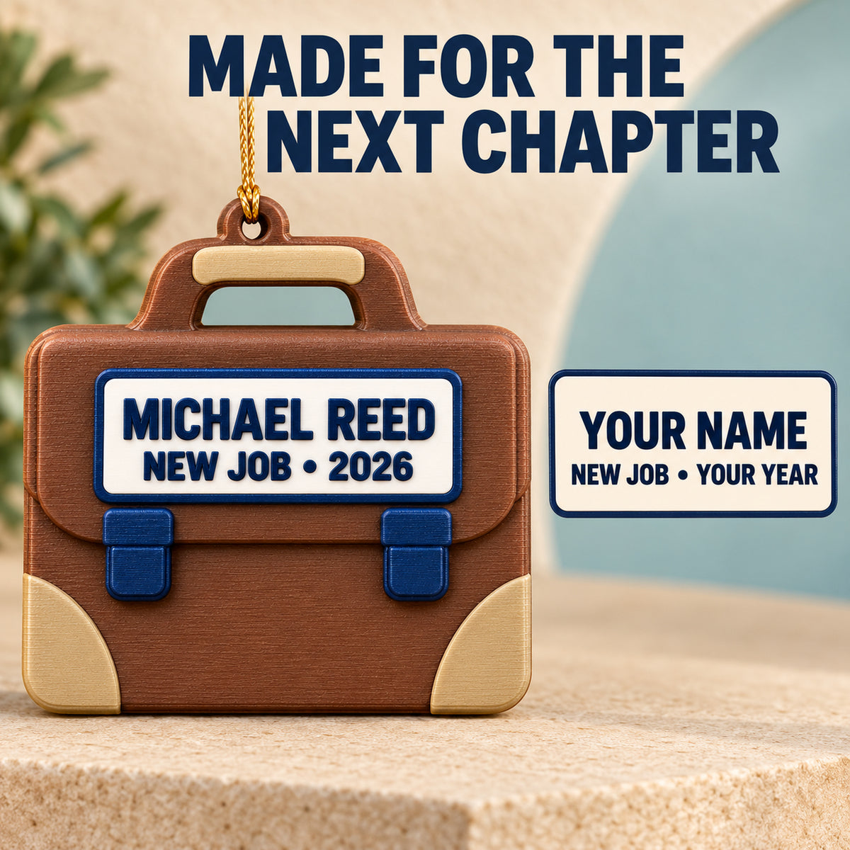 Personalized New Job Briefcase 3D Ornament - Custom Christmas Keepsake - image 7