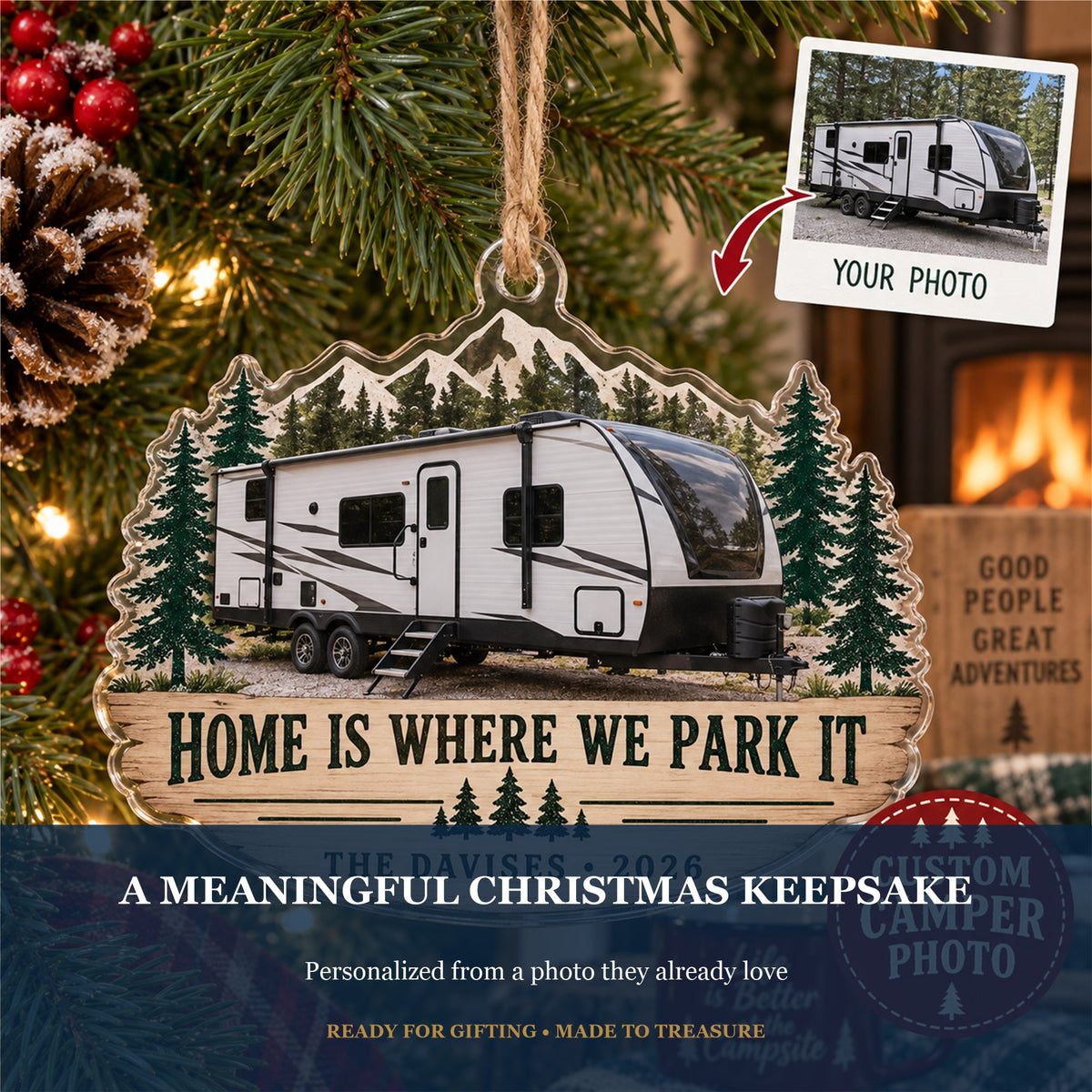 Personalized Camper RV Acrylic Ornament - Custom Photo Keepsake - image 5
