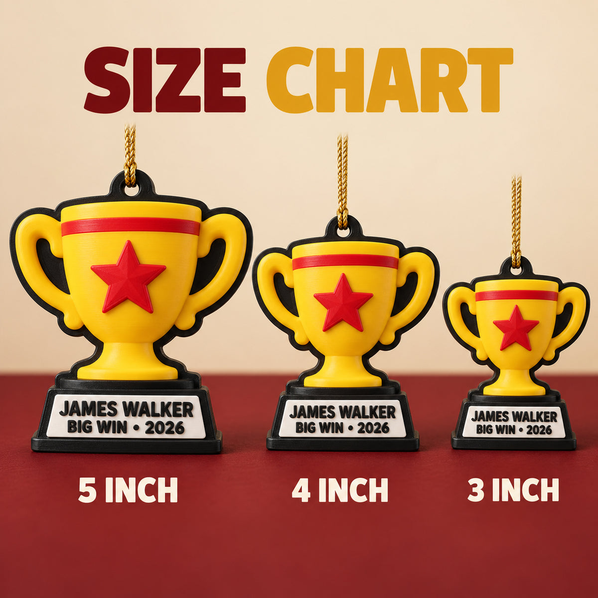 Personalized Achievement Trophy 3D Ornament - Custom Christmas Keepsake - image 5