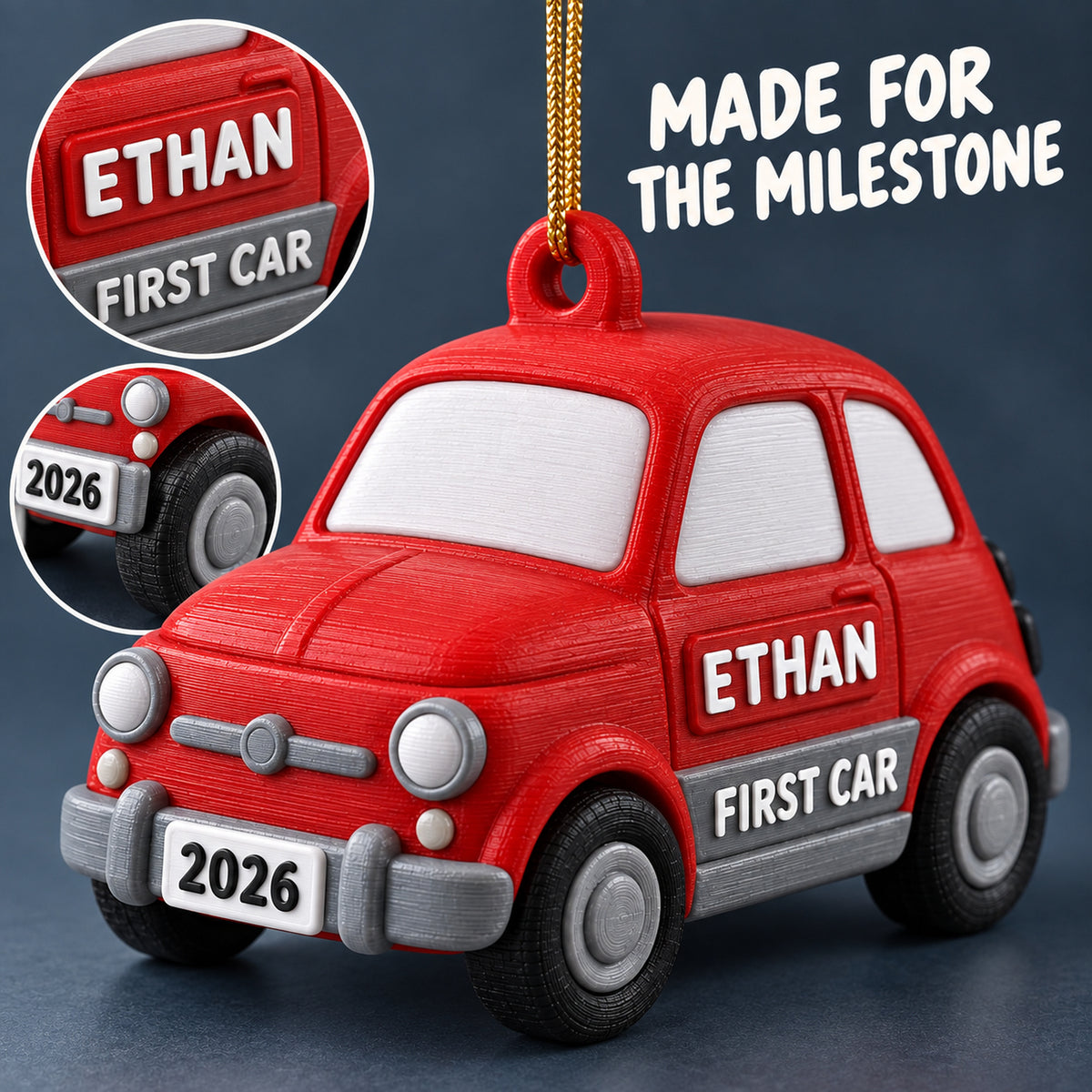 Personalized First Car 3D Ornament - Custom Christmas Keepsake - image 6