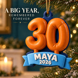 Personalized Milestone Number Balloon 3D Ornament - Custom Christmas Keepsake - image 9