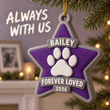 Personalized Memorial Star Paw 3D Ornament - Custom Christmas Keepsake - image 2