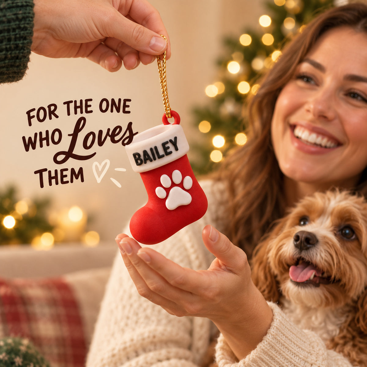 Personalized Dog Christmas Stocking 3D Ornament - Custom Christmas Keepsake - image 8