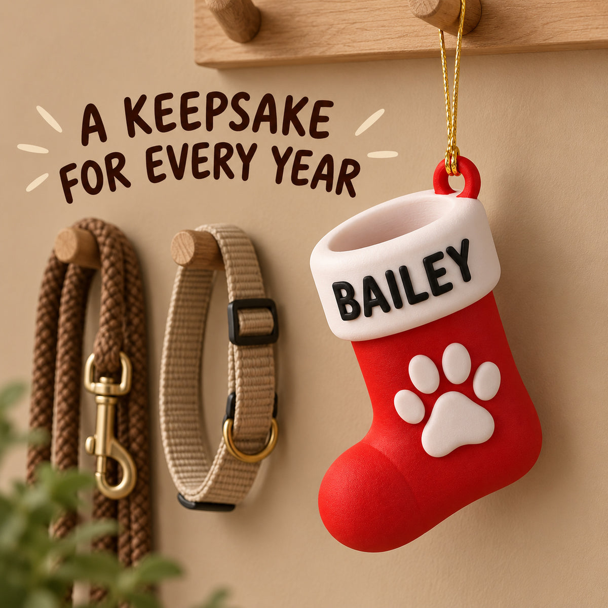 Personalized Dog Christmas Stocking 3D Ornament - Custom Christmas Keepsake - image 9