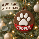 Personalized Raised Paw Name 3D Ornament - Custom Christmas Keepsake - image 2