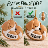 Personalized Curled Dog 3D Ornament - Custom Christmas Keepsake - image 3