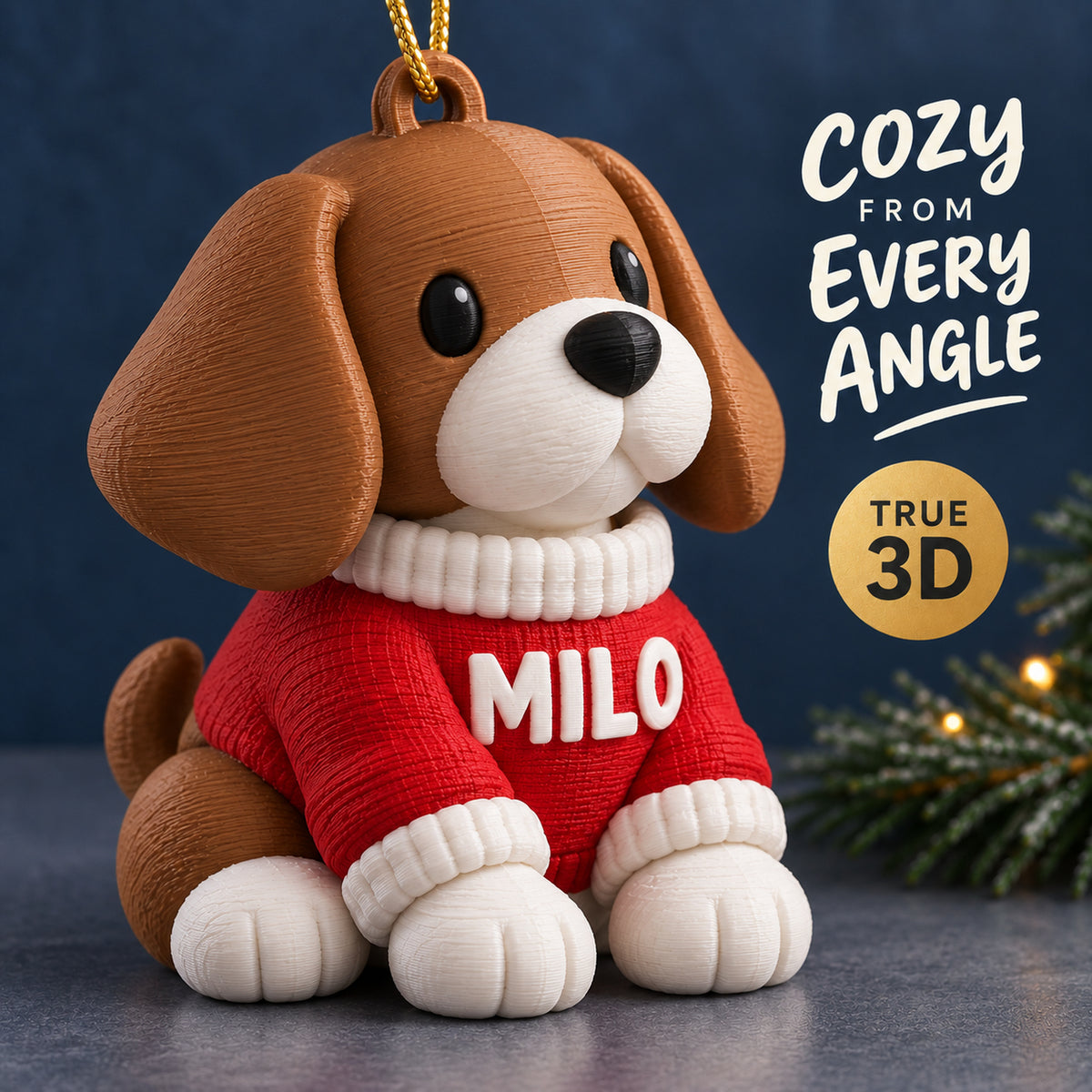 Personalized Dog Sweater 3D Ornament - Custom Christmas Keepsake - image 4