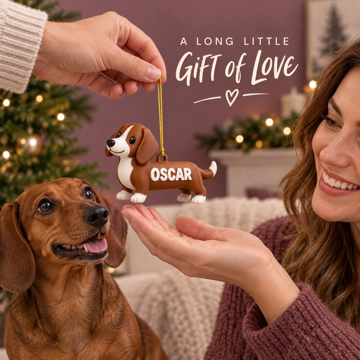 Personalized Dachshund 3D Ornament - Custom Christmas Keepsake - image 8