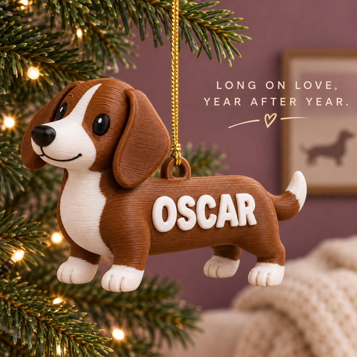 Personalized Dachshund 3D Ornament - Custom Christmas Keepsake - image 9