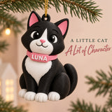 Personalized Sitting Cat 3D Ornament - Custom Christmas Keepsake - image 2