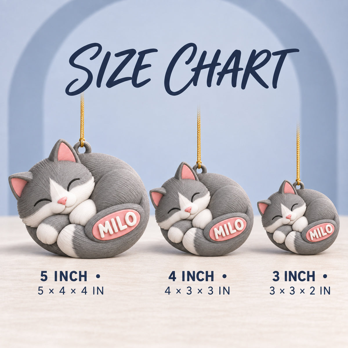 Personalized Curled Cat 3D Ornament - Custom Christmas Keepsake - image 5