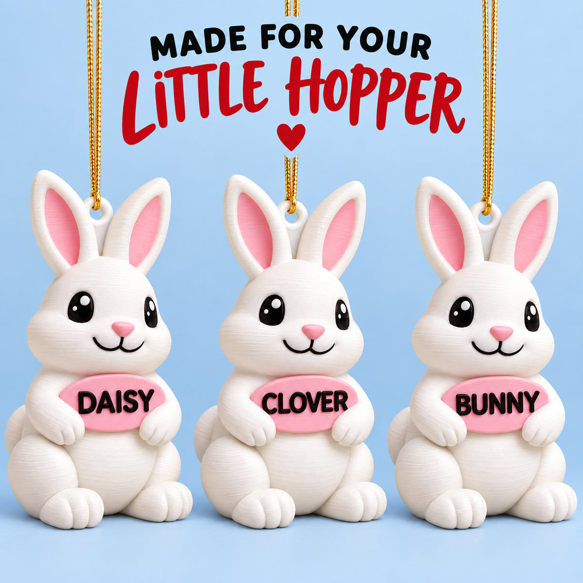 Personalized Rabbit 3D Ornament - Custom Christmas Keepsake - image 7