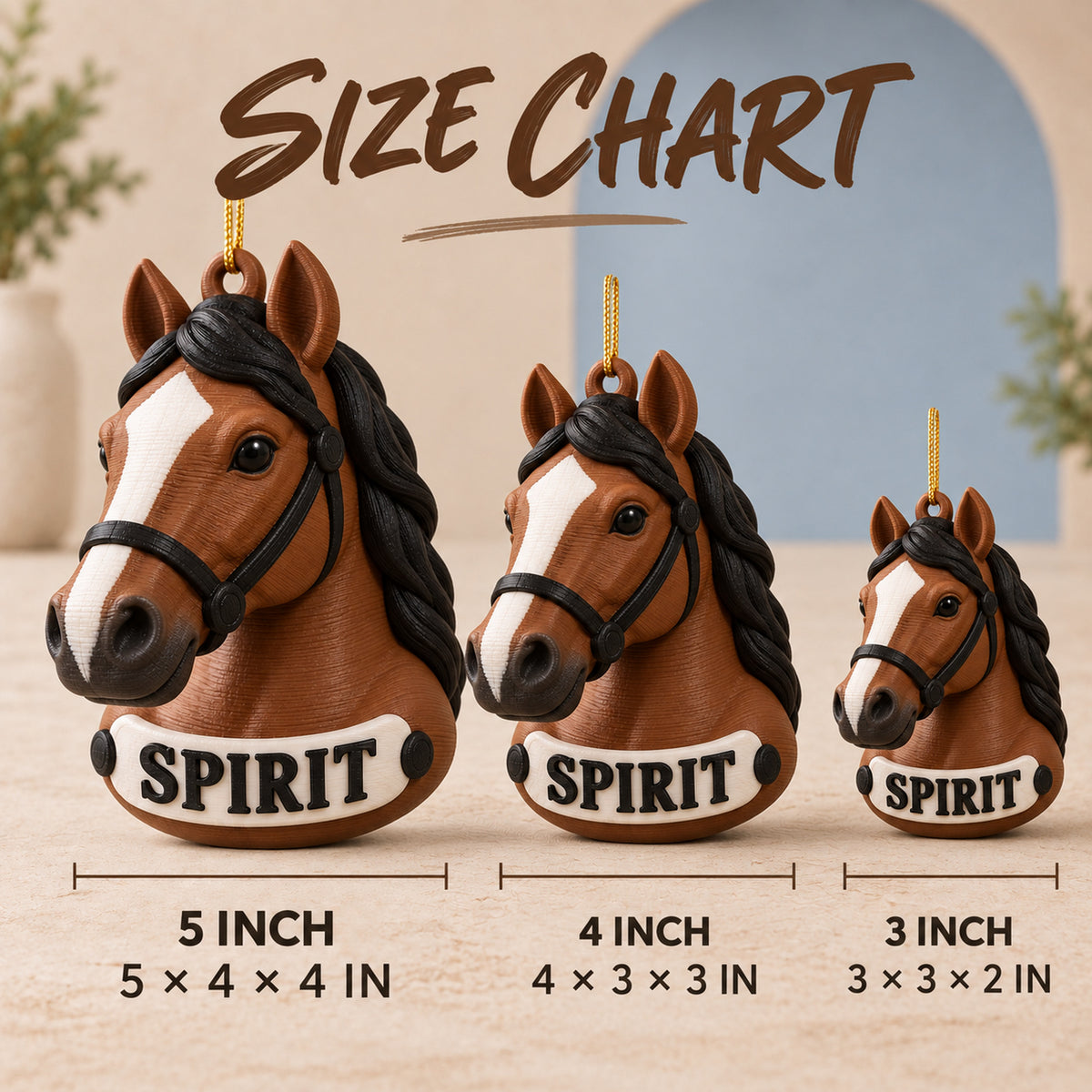 Personalized Stylized Horse Head 3D Ornament - Custom Christmas Keepsake - image 5