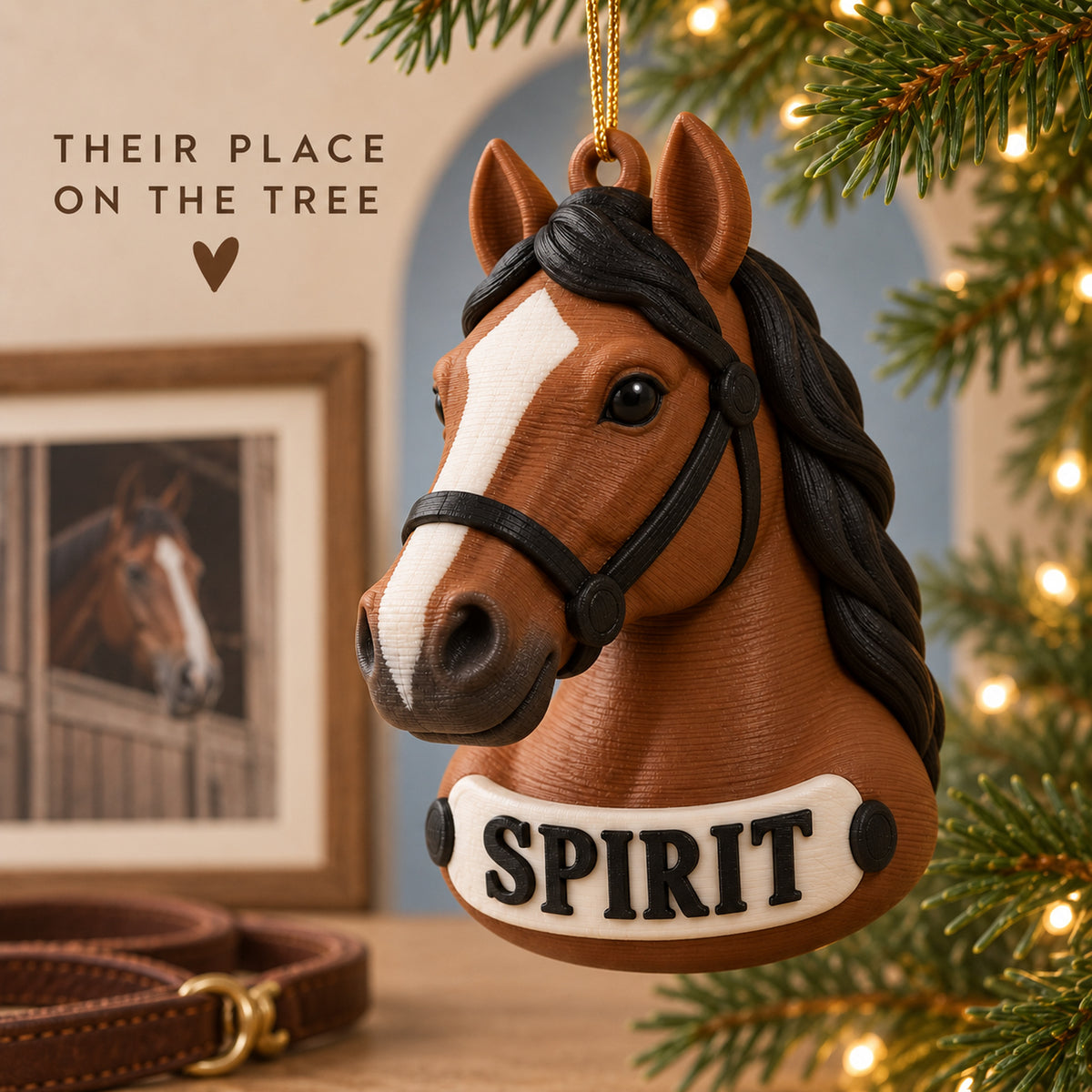 Personalized Stylized Horse Head 3D Ornament - Custom Christmas Keepsake - image 9