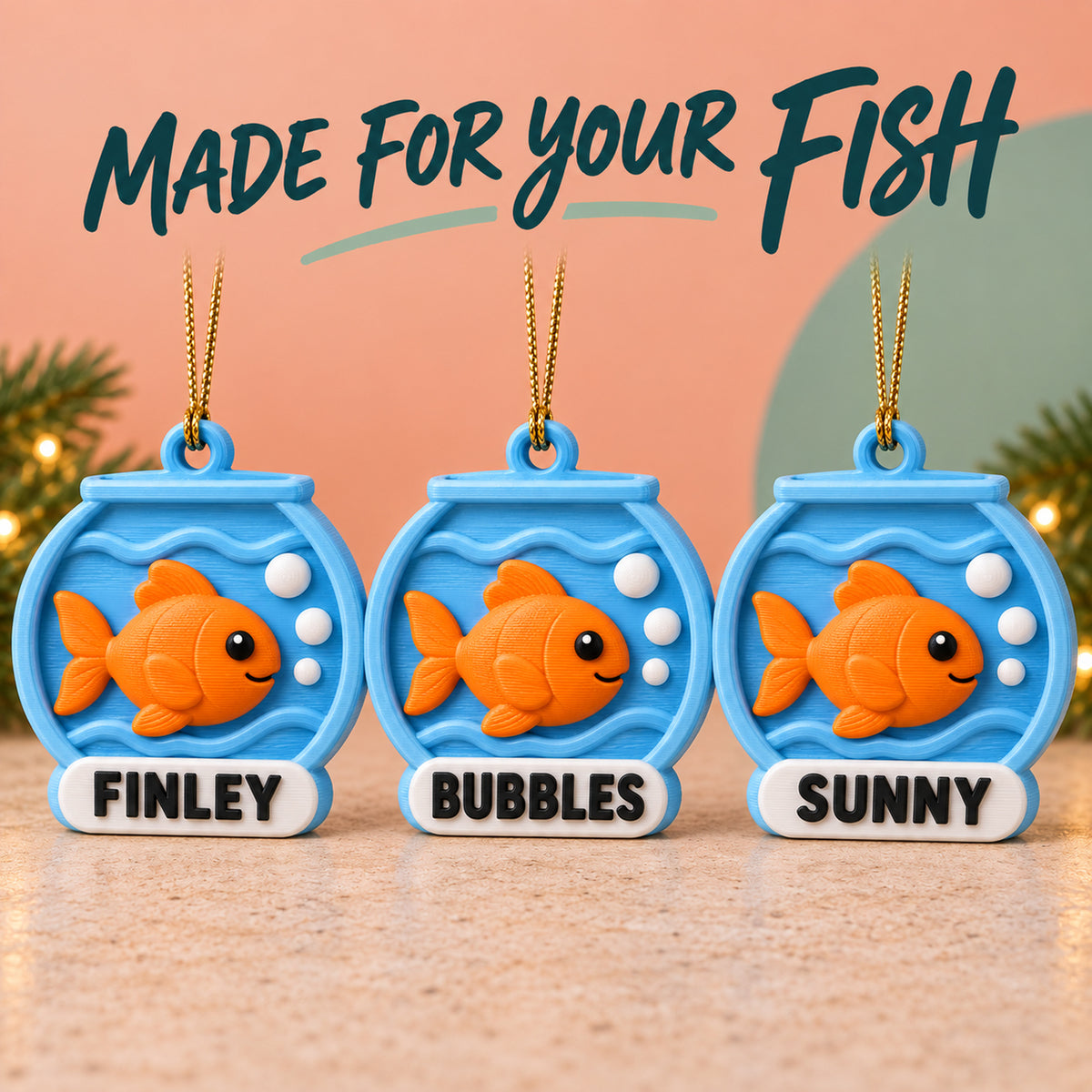 Personalized Fishbowl 3D Ornament - Custom Christmas Keepsake - image 7