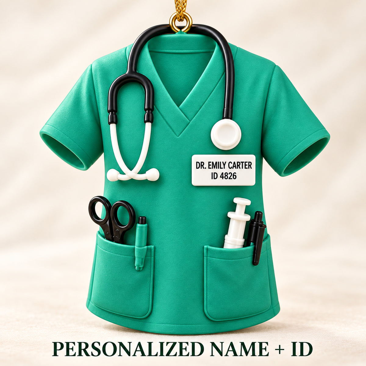 Personalized Doctor Scrubs 3D Ornament - Custom Christmas Keepsake - image 6
