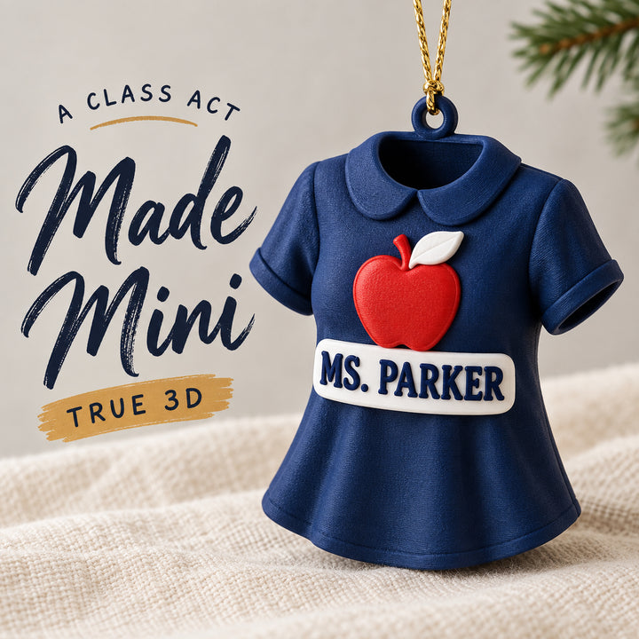 Personalized Teacher Outfit 3D Ornament - Custom Christmas Keepsake - image 1