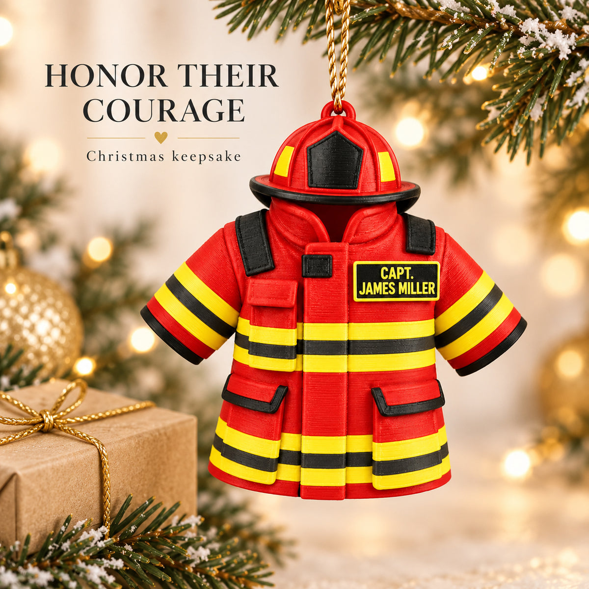 Personalized Firefighter Outfit 3D Ornament - Custom Christmas Keepsake - image 9