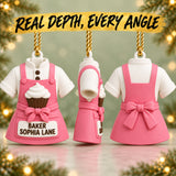 Personalized Baker Apron Cupcake 3D Ornament - Custom Christmas Keepsake - image 2