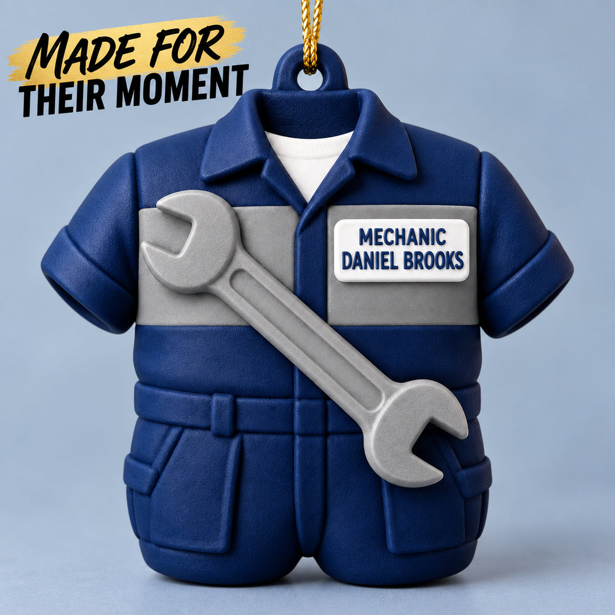 Personalized Mechanic Jumpsuit Wrench 3D Ornament - Custom Christmas Keepsake - image 6