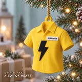 Personalized Electrician Shirt Lightning 3D Ornament - Custom Christmas Keepsake - image 2
