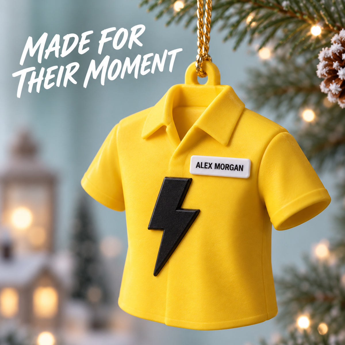 Personalized Electrician Shirt Lightning 3D Ornament - Custom Christmas Keepsake - image 6
