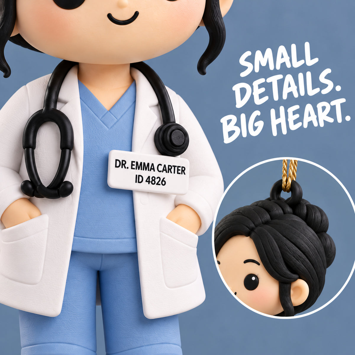 Personalized Chibi Doctor 3D Ornament - Custom Christmas Keepsake - image 6