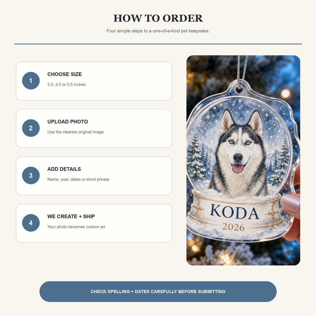 Personalized Snow Globe Dog Photo Acrylic Ornament - Custom Pet Keepsake - image 10