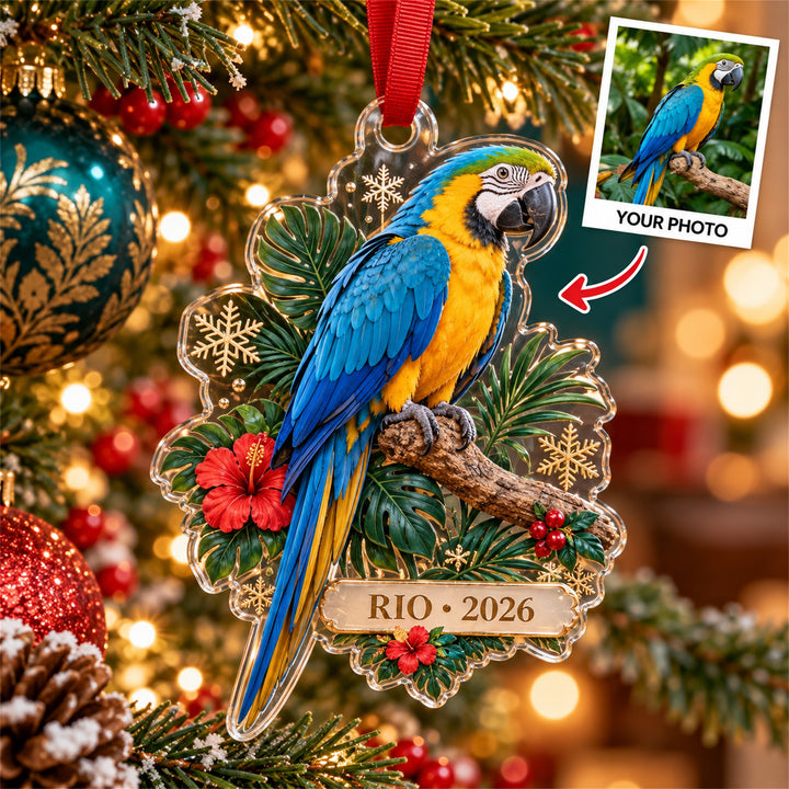 Parrot personalized acrylic ornament - image 1