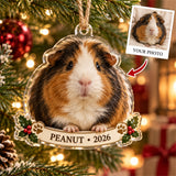 Personalized Guinea Pig Photo Acrylic Ornament - Custom Christmas Keepsake - image 1