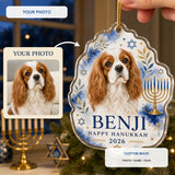 Personalized Hanukkah Dog Photo Acrylic Ornament - Custom Pet Keepsake - image 1