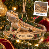 Personalized Bearded Dragon Photo Acrylic Ornament - Custom Christmas Keepsake - image 1