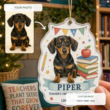 Personalized Teacher Study Buddy Dog Photo Acrylic Ornament - Custom Pet Keepsake - image 1