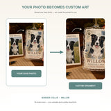 Personalized Vintage Postage Dog Photo Acrylic Ornament - Custom Pet Keepsake - image 3