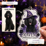 Personalized Witch Hat Dog Photo Acrylic Ornament - Custom Pet Keepsake - image 1