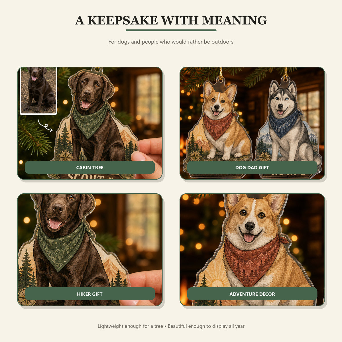 Personalized Adventure Dog Photo Acrylic Ornament - Custom Pet Keepsake - image 2