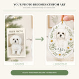 Personalized Birth Flower Dog Photo Acrylic Ornament - Custom Pet Keepsake - image 3