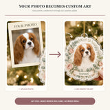 Personalized Floral Wreath Dog Photo Acrylic Ornament - Custom Pet Keepsake - image 3