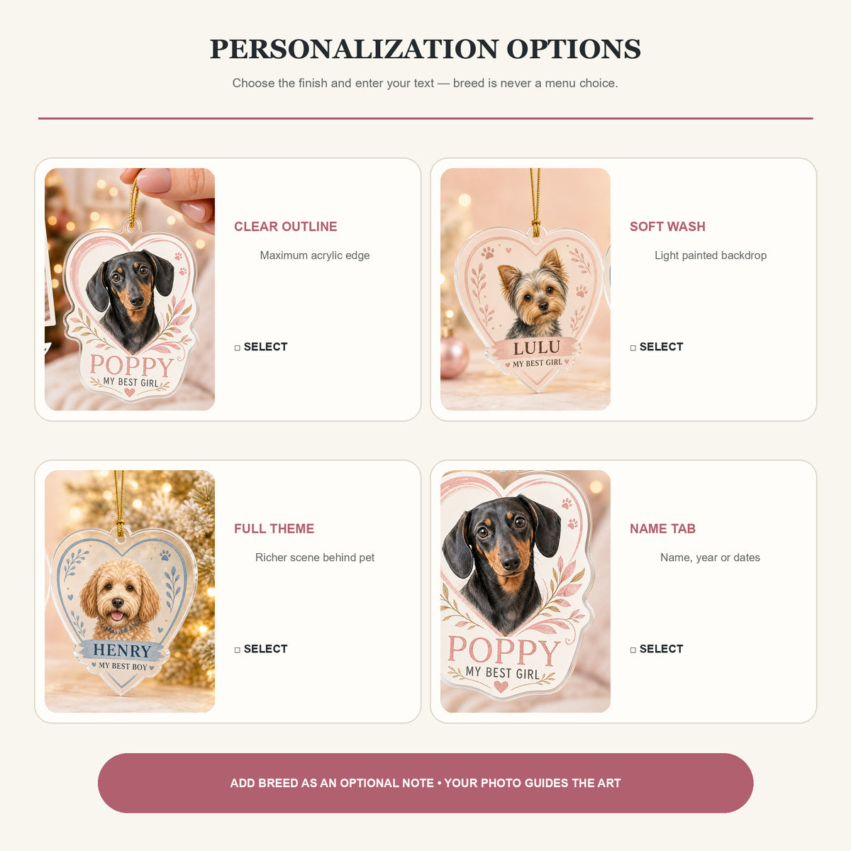 Personalized Heart Frame Dog Mom Photo Acrylic Ornament - Custom Pet Keepsake - image 8