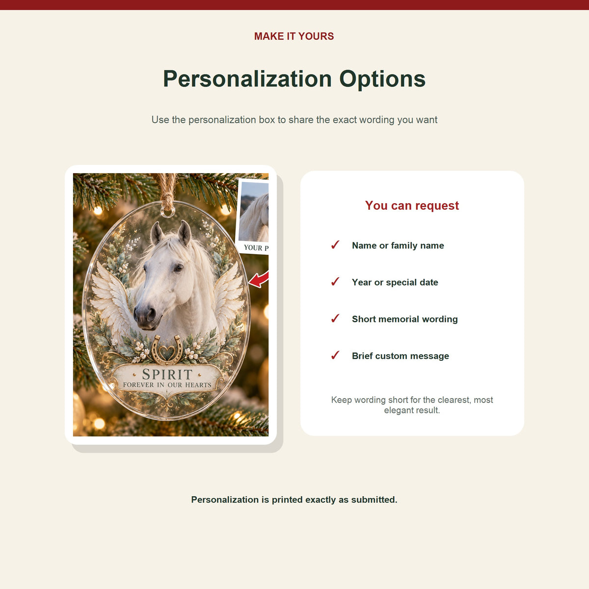 Personalized Horse Memorial Acrylic Ornament - Custom Photo Keepsake - image 7
