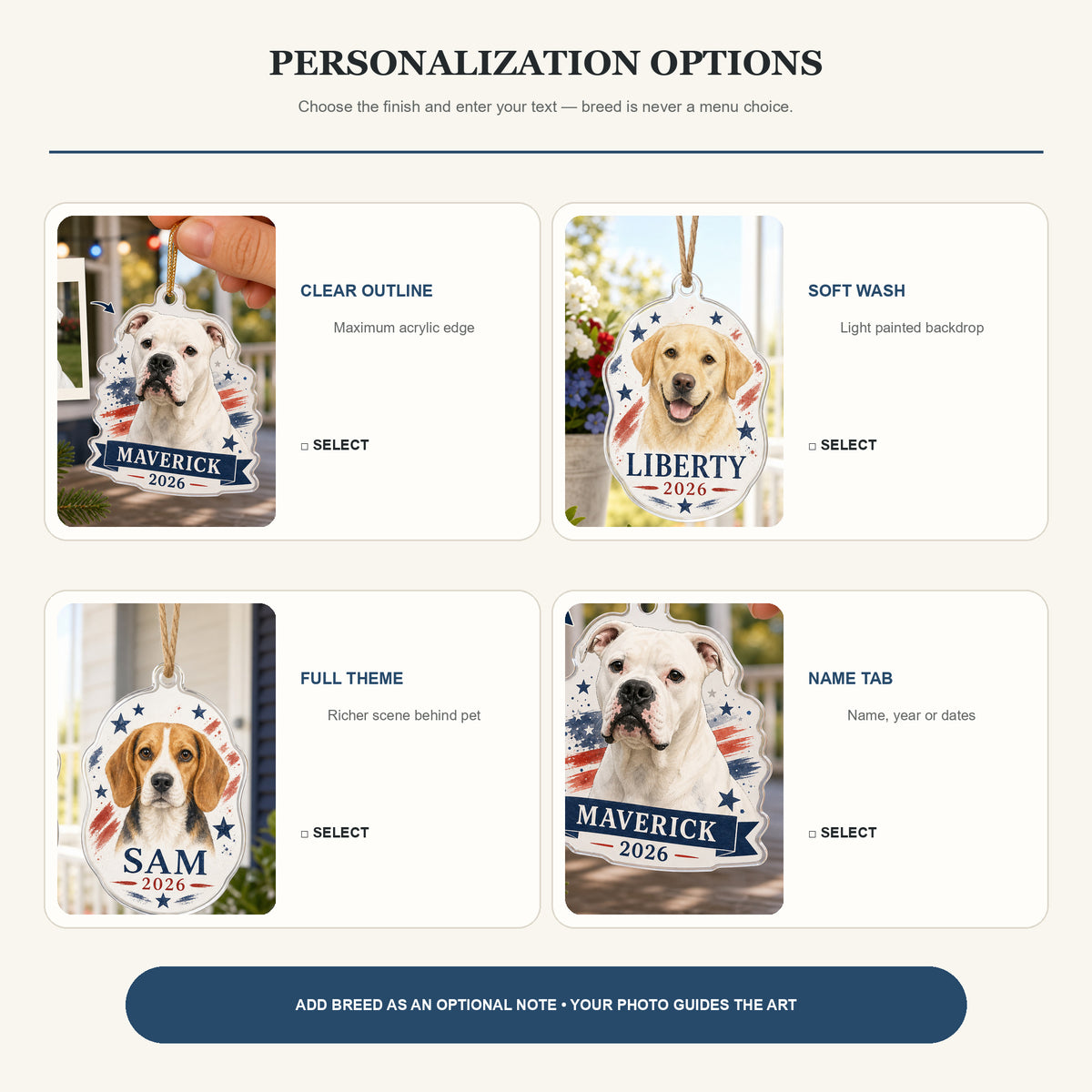 Personalized Patriotic Stars Dog Photo Acrylic Ornament - Custom Pet Keepsake - image 8