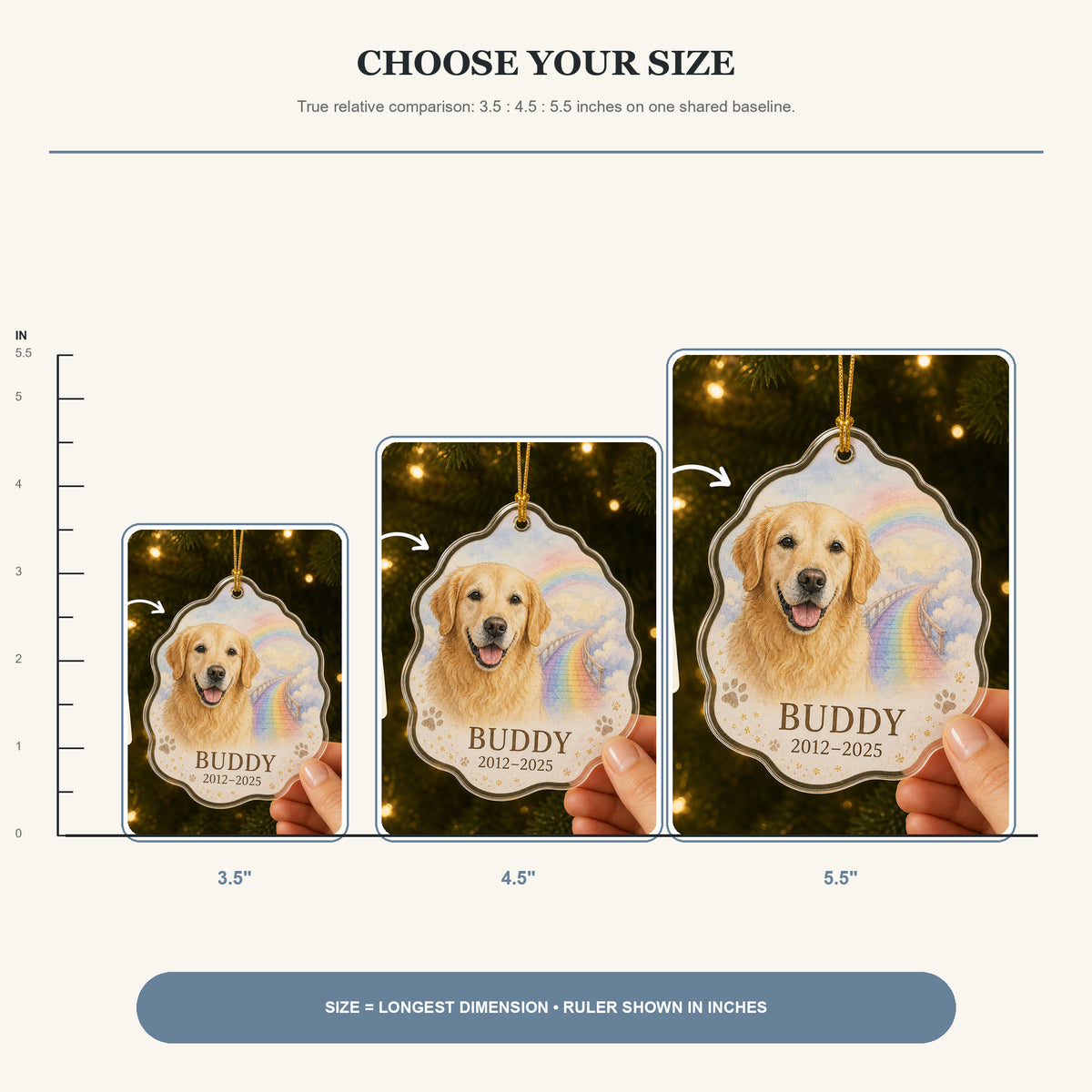 Personalized Rainbow Bridge Pet Memorial Photo Acrylic Ornament - Custom Pet Keepsake - image 6
