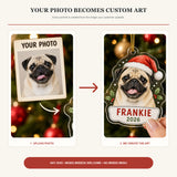 Personalized Santa Hat Dog Photo Acrylic Ornament - Custom Pet Keepsake - image 3
