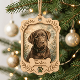 Personalized Lavender Portrait Dog Photo Wood Ornament - Custom Pet Keepsake - image 2