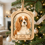 Personalized Floral Heart Dog Photo Wood Ornament - Custom Pet Keepsake - image 6