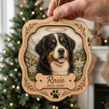 Personalized Lavender Round Pet Memorial Photo Wood Ornament - Custom Pet Keepsake - image 4