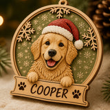 Personalized Dog Snow Globe Photo Wood Ornament - Custom Pet Keepsake - image 6