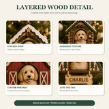Personalized Doghouse Pet Portrait Photo Wood Ornament - Custom Pet Keepsake - image 6