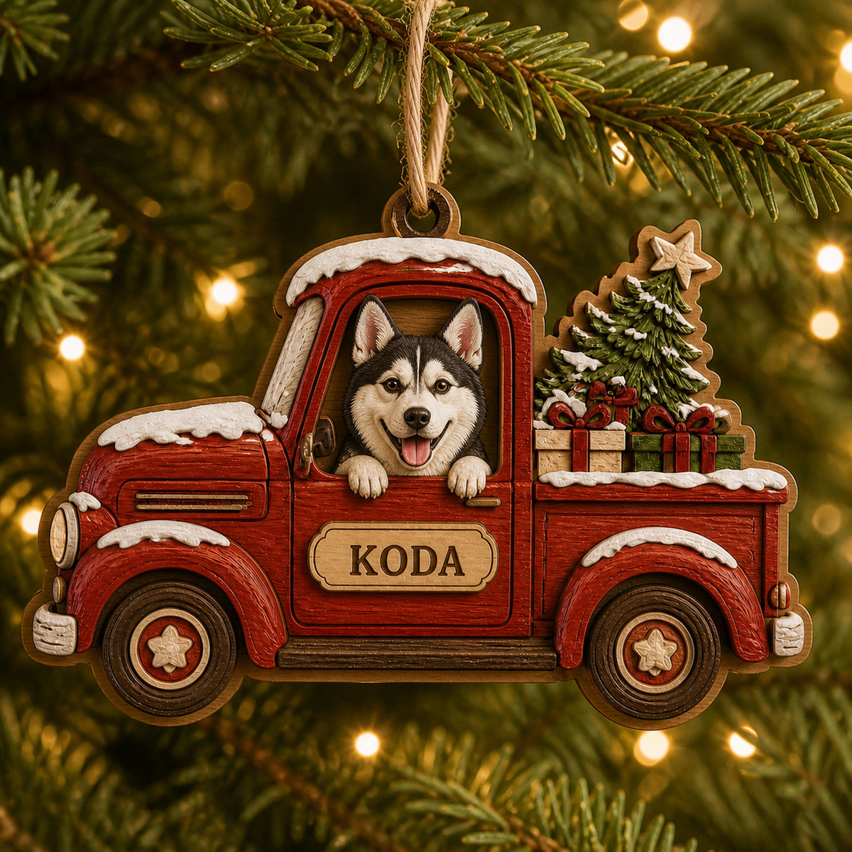 Personalized Pickup Pup Photo Wood Ornament - Custom Pet Keepsake - image 10